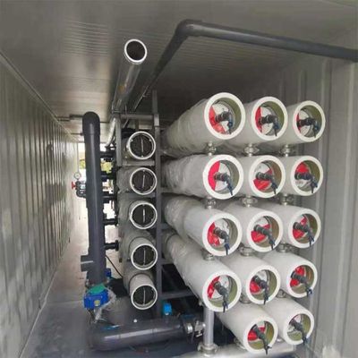 UPVC SS Desalination Reverse Osmosis Equipment For Drinking Water Container Moveable Salt Water Purification Plant