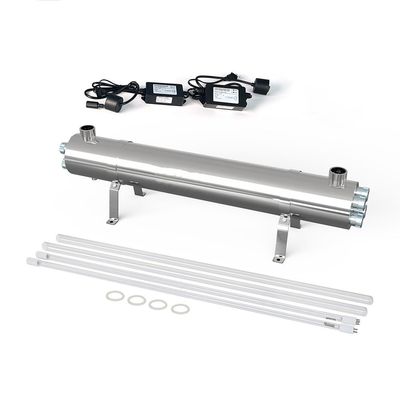 304 Stainless Steel Pipeline UV Water Filter Machine  48gpm Overflow Removable Bracket