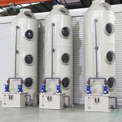 Waste Gas Treatment VOCS Spray Tower Wet Scrubber 500 kg 1 Year Warranty